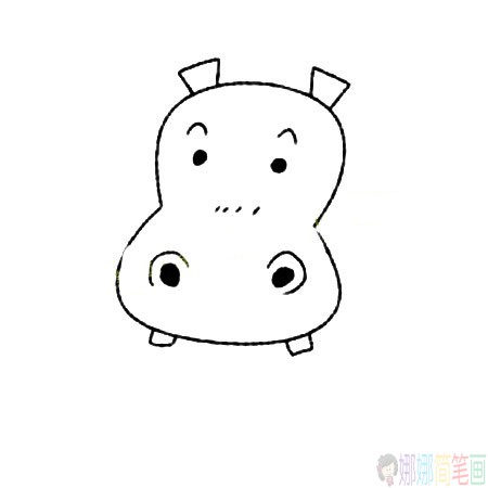 胖嘟嘟的河马简笔画图片