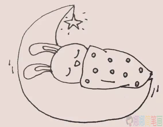 睡觉的小兔子简笔画图片教程