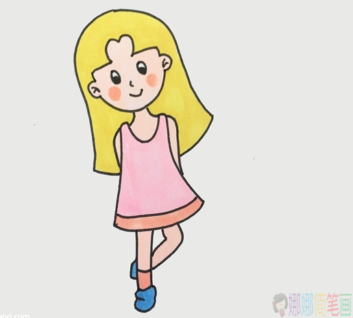 漂亮简单的少女简笔画教程