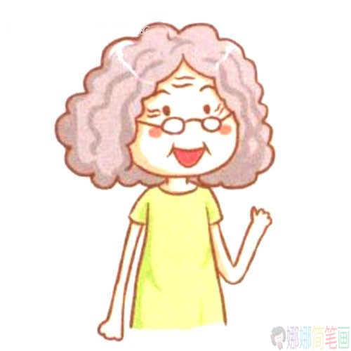 简笔画奶奶步骤,奶奶幼儿简笔画图片