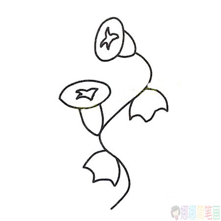 一组喇叭花儿童简笔画图片