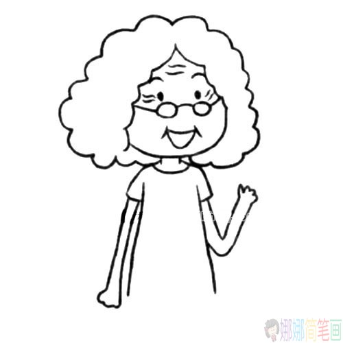 简笔画奶奶步骤,奶奶幼儿简笔画图片