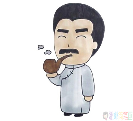 鲁迅先生儿童简笔画图片