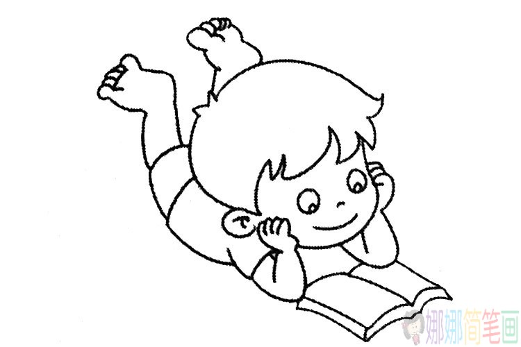 调皮的小男孩简笔画图片