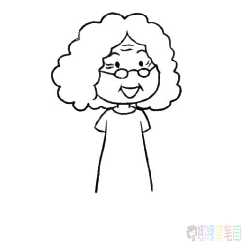 简笔画奶奶步骤,奶奶幼儿简笔画图片