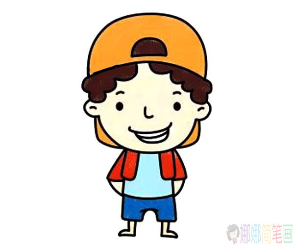 小男孩人物简笔画图片步骤