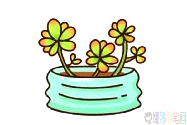 漂亮的多肉植物简笔画图片步骤