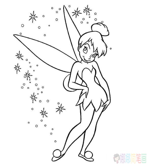 迪士尼小仙女怎么画,小仙女简笔画图片