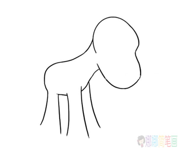 英俊的小马简笔画,小马幼儿简笔画