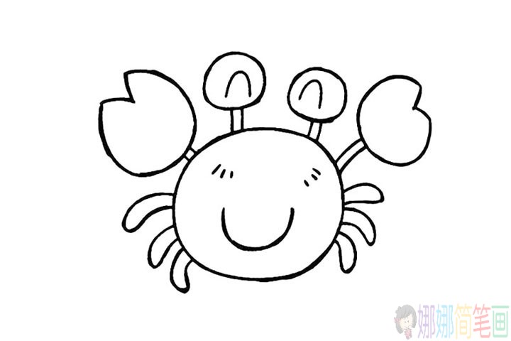 一组螃蟹儿童简笔画图片