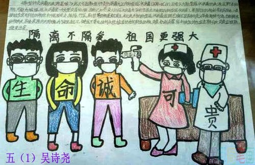 关于新冠肺炎的知识的儿童画