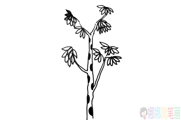 各种漂亮的大树简笔画图片