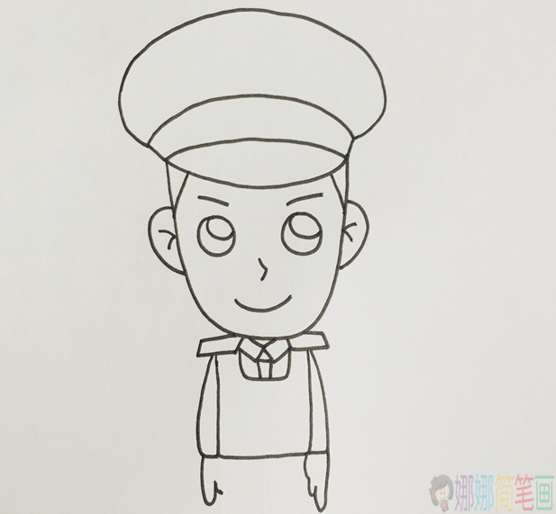 警察叔叔简笔画,警察儿童简笔画