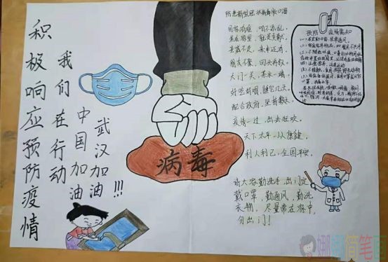 抗击病毒疫情手抄报图片