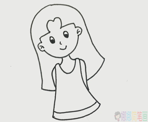 漂亮简单的少女简笔画教程