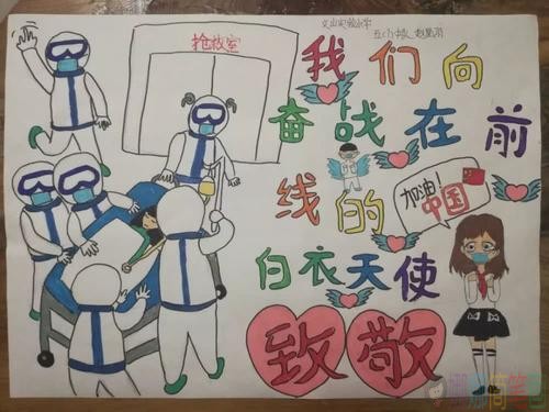 祝福武汉儿童绘画图片