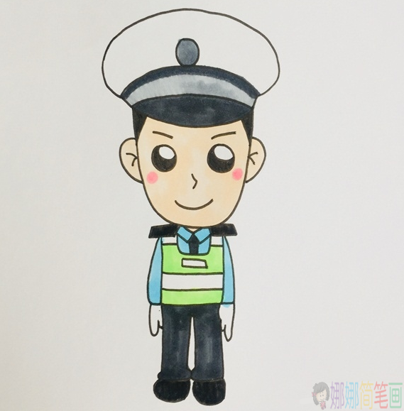 警察叔叔简笔画,警察儿童简笔画