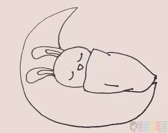 睡觉的小兔子简笔画图片教程