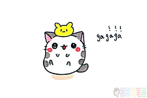 一组可爱的小猫咪简笔画图片