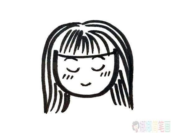 6张简单的女生人物头像简笔画