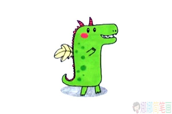 一组呆萌可爱的恐龙简笔画图片