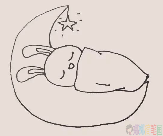 睡觉的小兔子简笔画图片教程