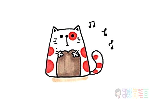 一组可爱的小猫咪简笔画图片