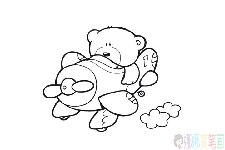 一组玩耍中的动物简笔画图片