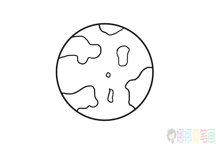 太空行星儿童简笔画