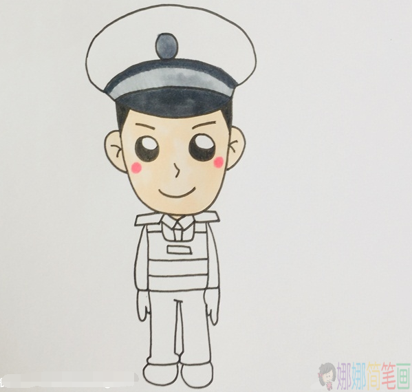 警察叔叔简笔画,警察儿童简笔画