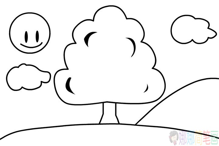 3帐简单的大树简笔画图片