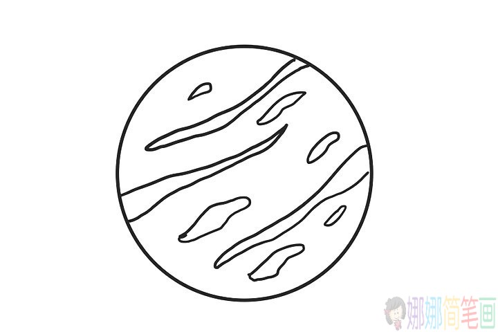 太空行星儿童简笔画