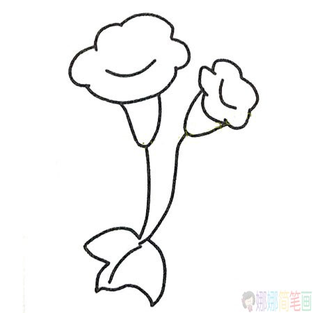 一组喇叭花儿童简笔画图片