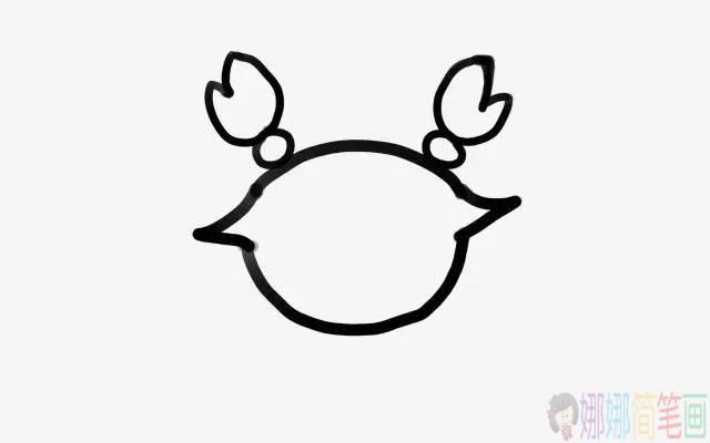 螃蟹简笔画图片,螃蟹儿童画教程