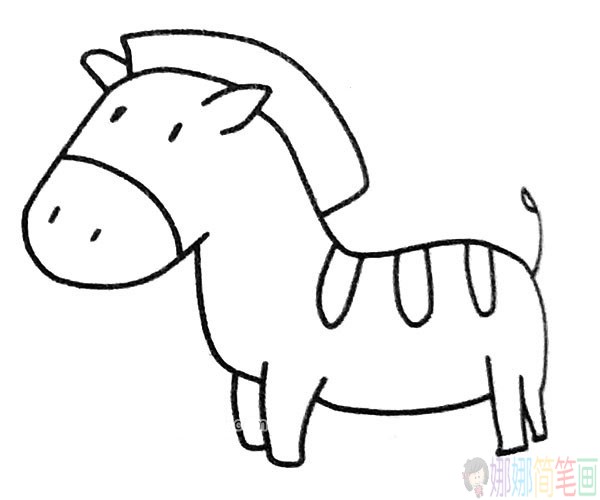 六张可爱的小斑马简笔画图片