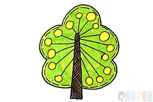 一组简单漂亮的小树简笔画