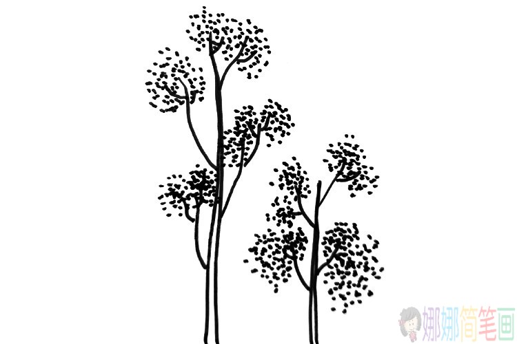 各种漂亮的大树简笔画图片