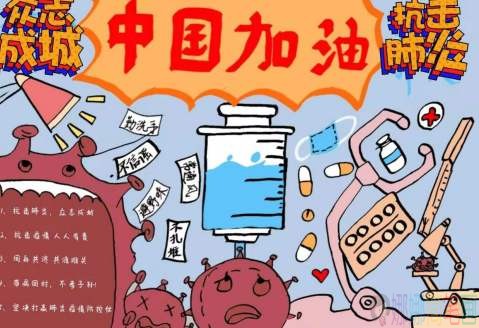 预防新型病毒肺炎儿童画