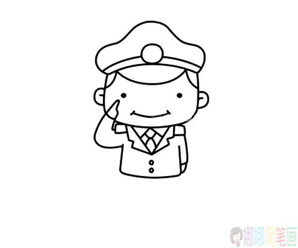 Q版警察简笔画图片教程