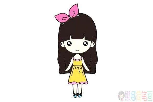 可爱漂亮的小女孩简笔画图片