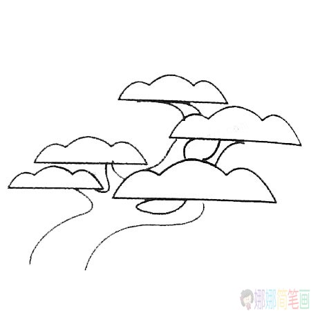 简单漂亮的松树简笔画图片