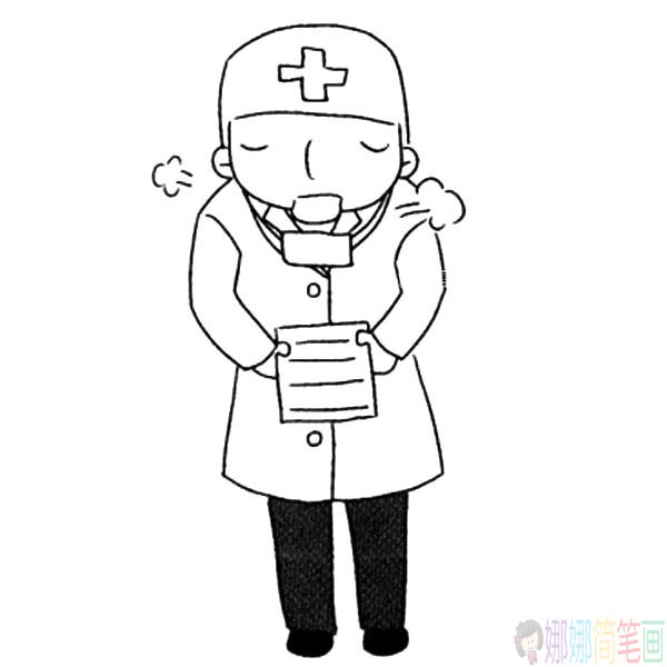 医生怎么画,医生儿童简笔画教程