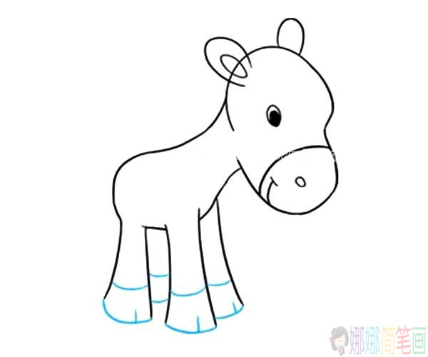 英俊的小马简笔画,小马幼儿简笔画
