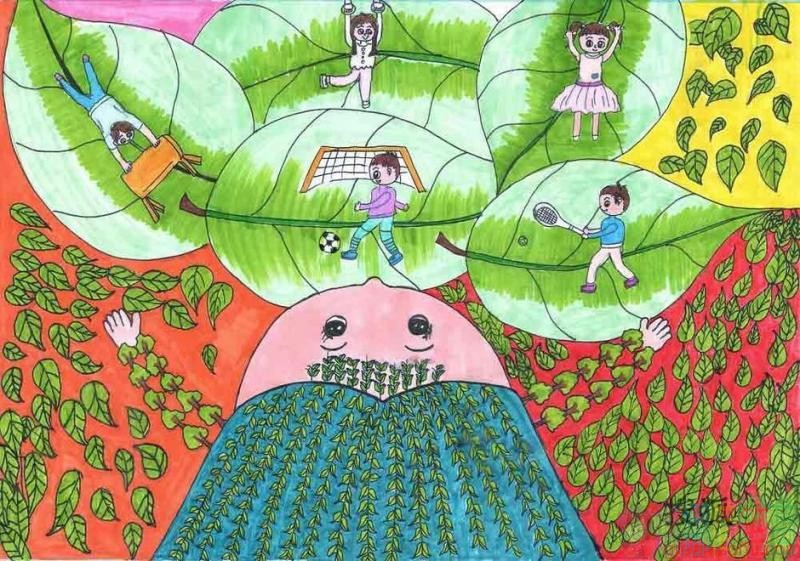 关于植树节的儿童绘画图片