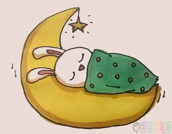 睡觉的小兔子简笔画图片教程