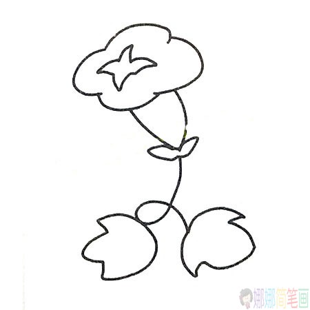 一组喇叭花儿童简笔画图片