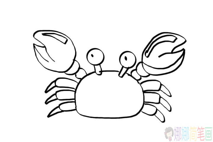 一组螃蟹儿童简笔画图片