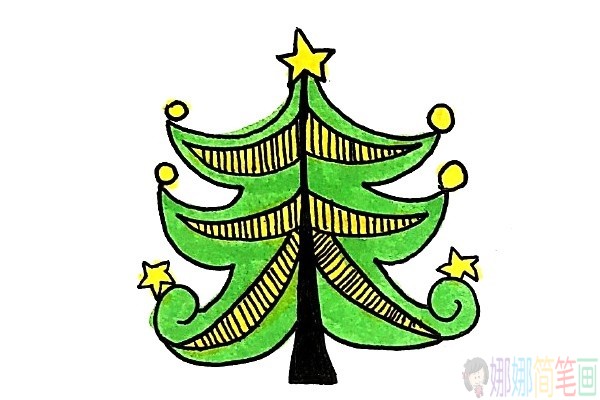 一组简单漂亮的小树简笔画