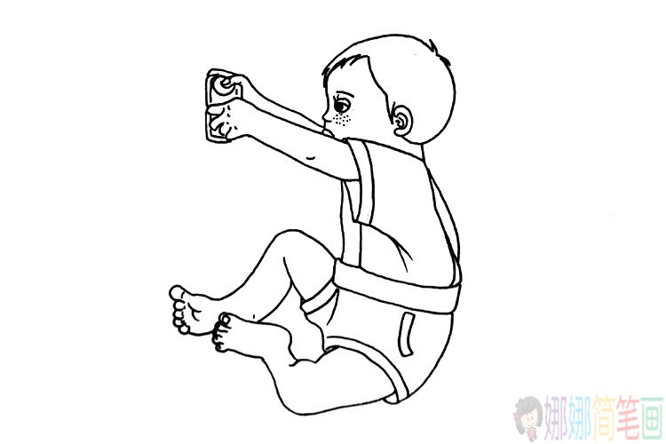 一组简单的小男孩简笔画图片