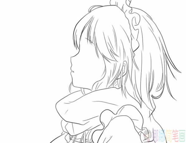 动漫少女简笔画教程图片,动漫少女简笔画简单可爱